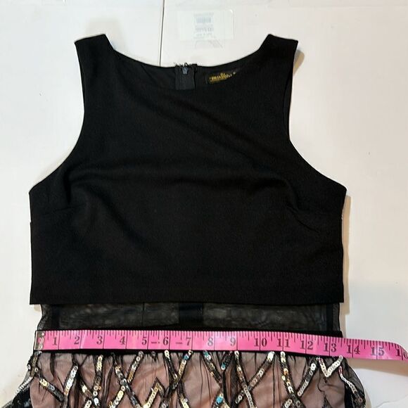 TLC “Say yes to the prom” sequined grid popover gown. Black/silver/blush size 3 - Picture 13 of 16